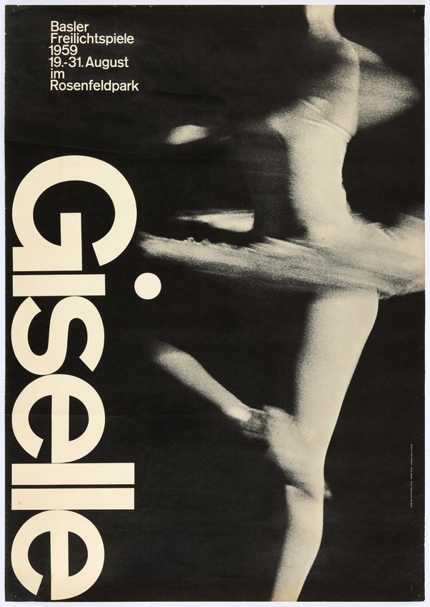 Armin Hofmann, Poster for Giselle ballet, Basler Freilichtspiele, 1959