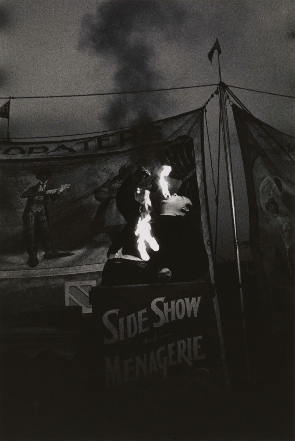 Fire Eater at a carnival, Palisades Park, N.J. 1957