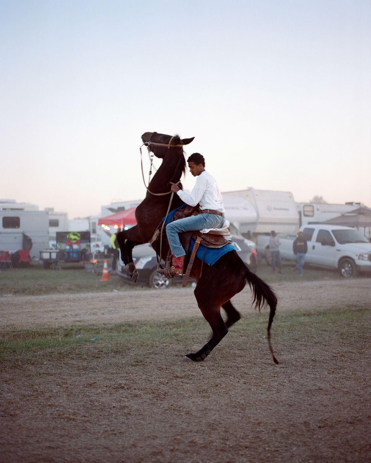 "This is a photo from a body of work about urban horse riders. I