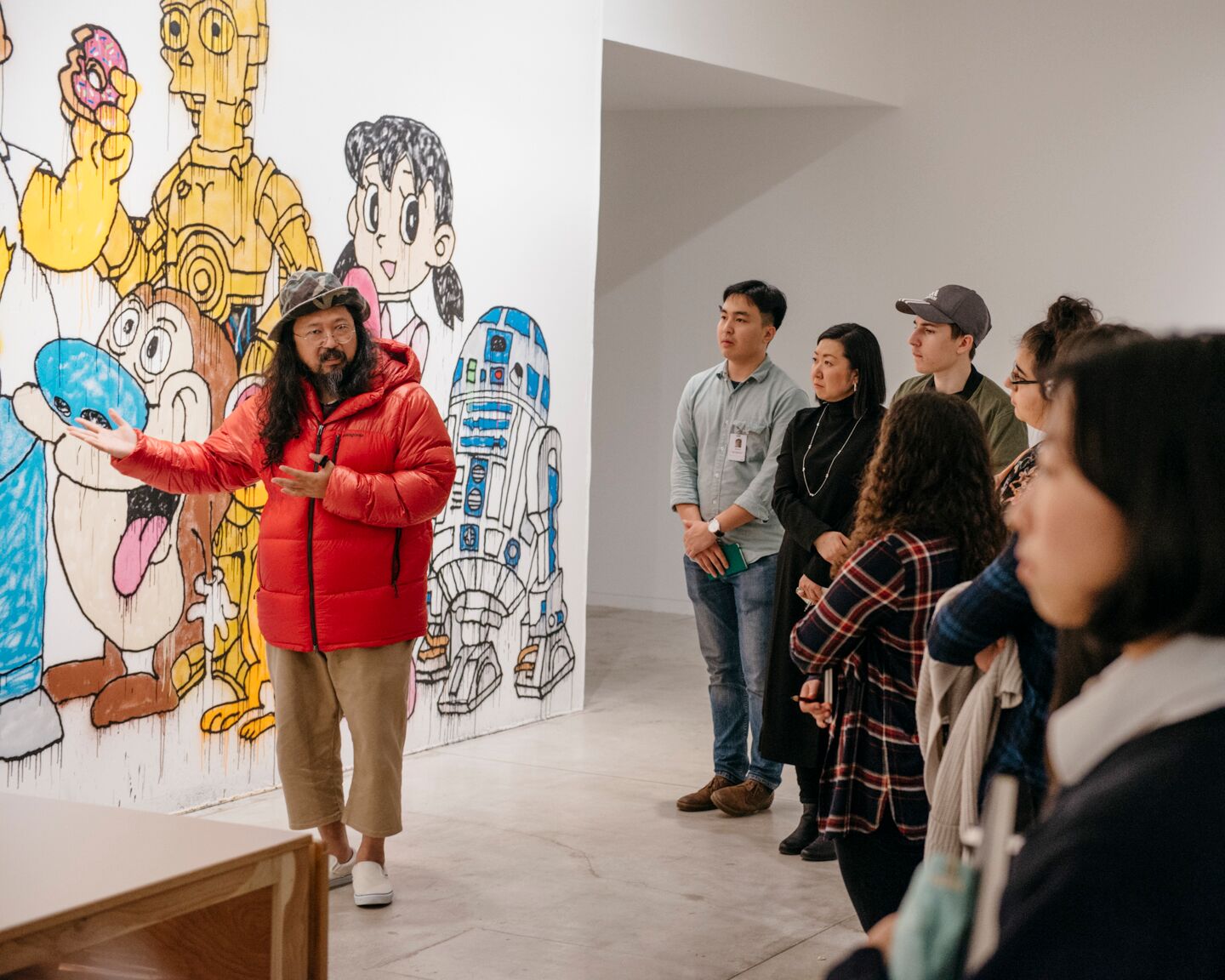 Takashi Murakami with teen art group