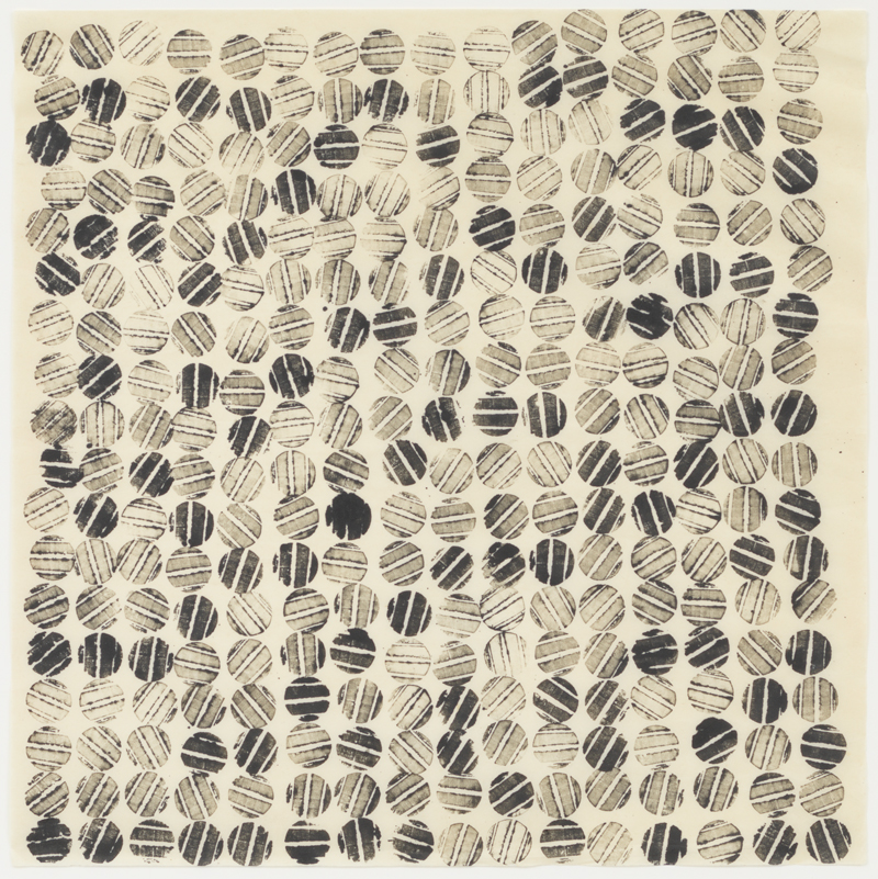  Untitled (SF.042a, Printed cork ends), c. 1951-1952 © The Estate of Ruth Asawa Courtesy The Estate of Ruth Asawa and David Zwirner, New York/London/Hong Kong