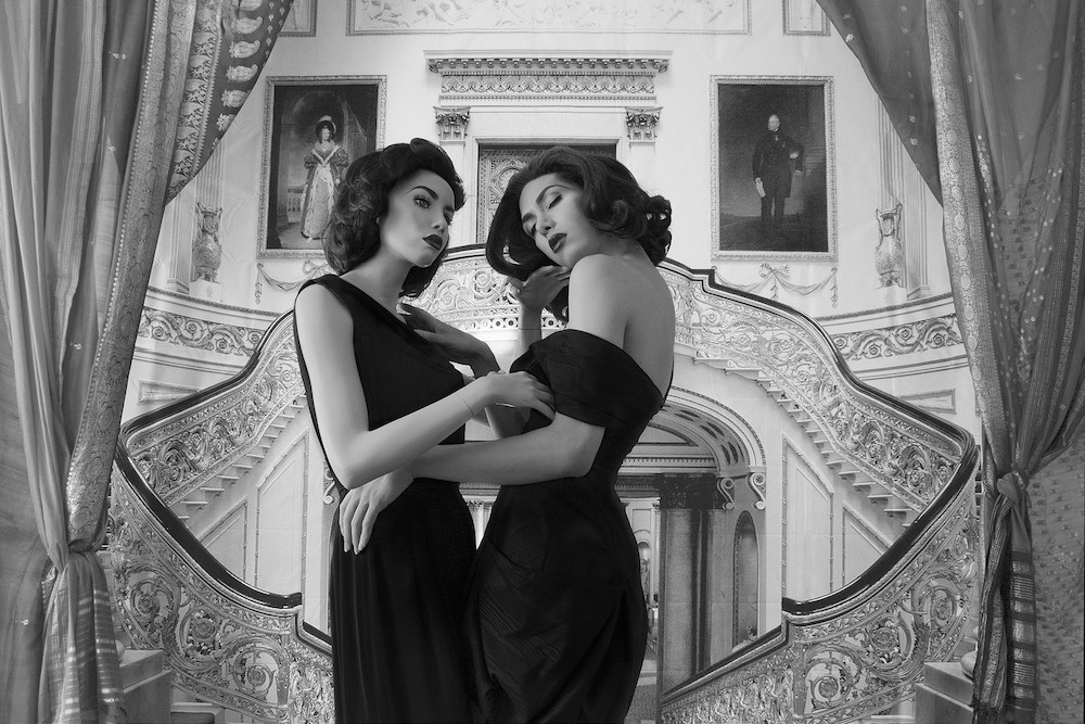 Martine Gutierrez. "Girl Friends (Rosella & Palma #4)," 2014 archival inkjet print mounted on Sintra 9 1/2 x 14 1/8 ins. 24.1 x 35.9 cm Edition of 8. Courtesy of Martine Gutierrez and P•P•O•W, New York