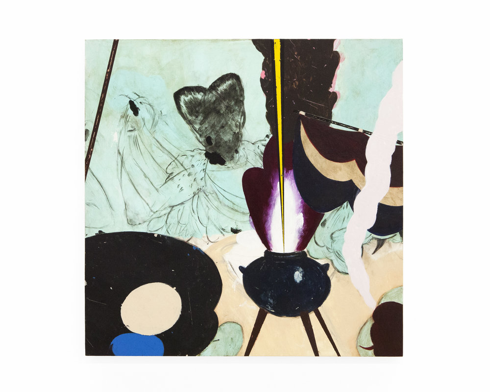 Kenichi Hoshine, “Marauders,” Acrylic on Wood, 24 x 24 Inches, 2018.