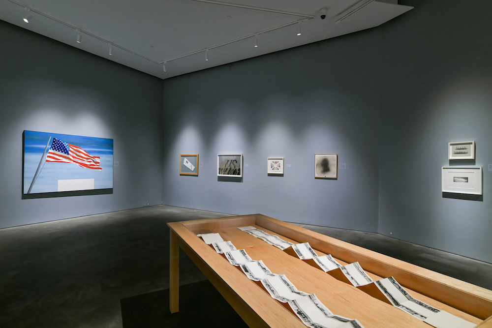 Installation view of Ed Ruscha: OKLA. © Ed Ruscha. Photo by Trayson Conner.