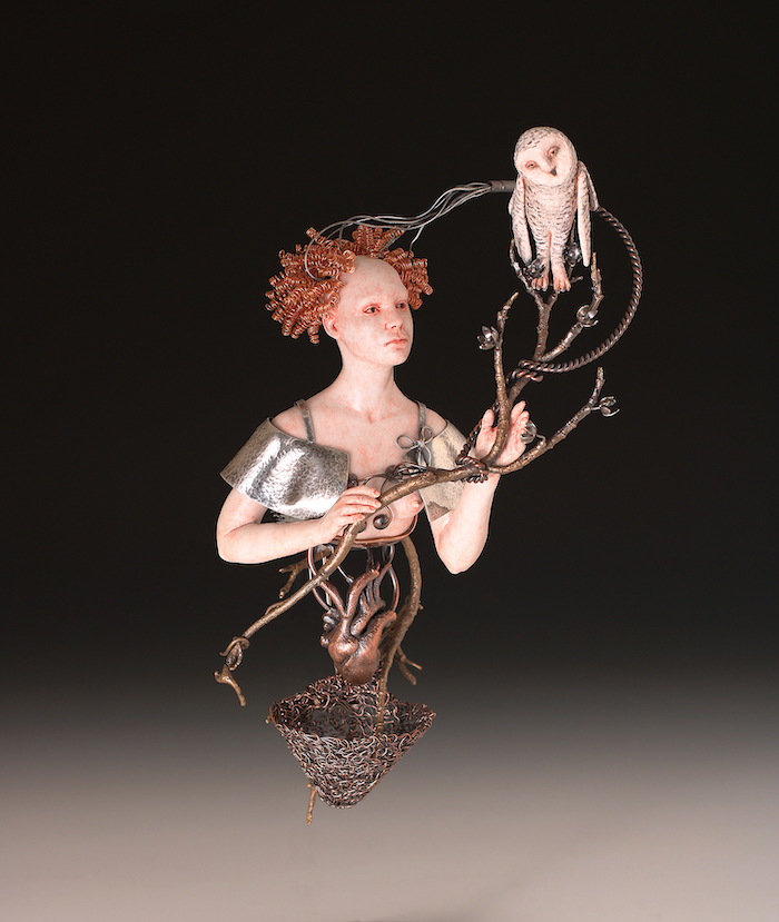 Mindy Herrin-Lewis, Tree of Life, Porcelain, underglaze, glaze, silver, copper, bronze, patina