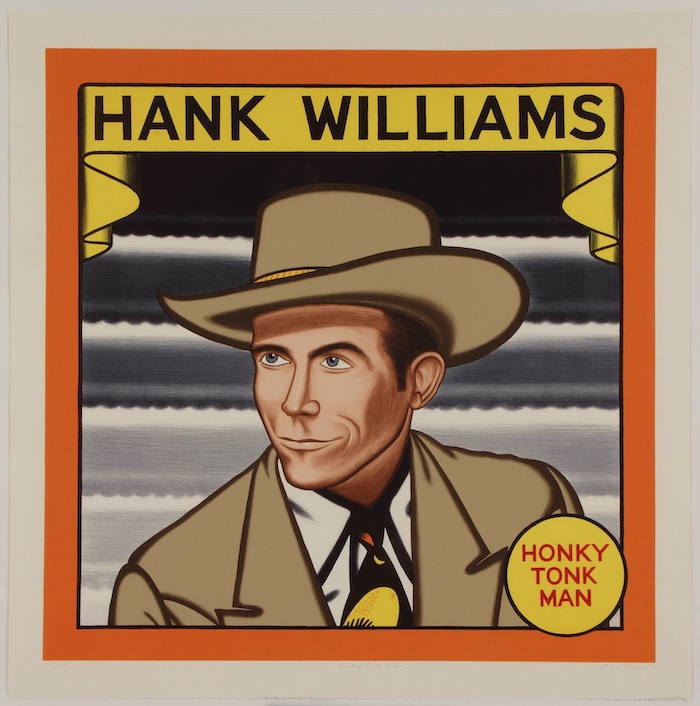 Roger Brown, Hank Williams, Honky Tonk Man, 1991, Color Silkscreen, 44 x 44" 