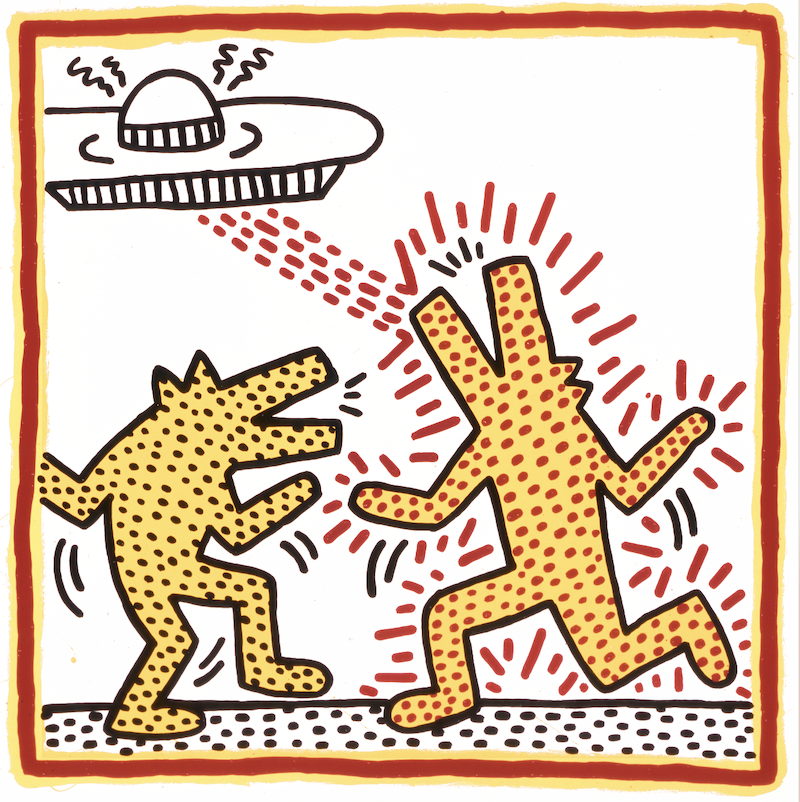 Untitled, 1982 Baked enamel on metal 43 x 43 in. (109.22 x 109.22 cm) The Broad Art Foundation Photo: Douglas M. Parker Studio, Los Angeles © Keith Haring Foundation