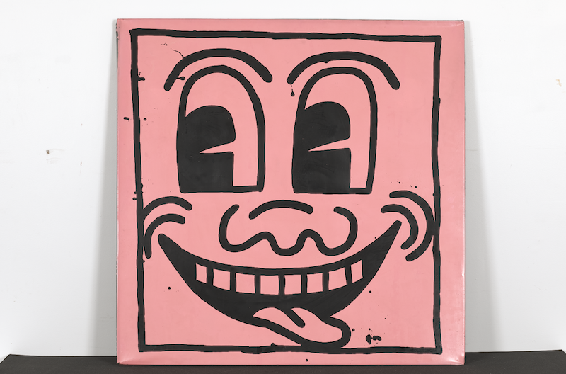 Untitled (Pink Smiling Face), 1981 Baked enamel on metal 48 x 48 in. Courtesy The Brant Foundation, Greenwich, CT, USA