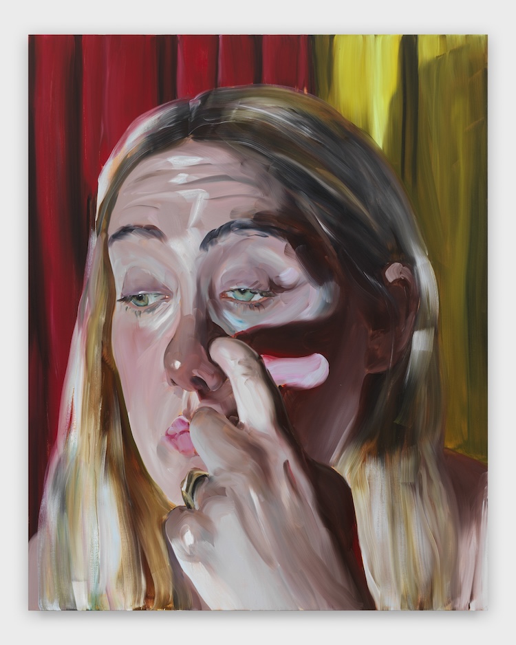 Liminal clown face, 2023 Oil on linen 80 × 64 inches