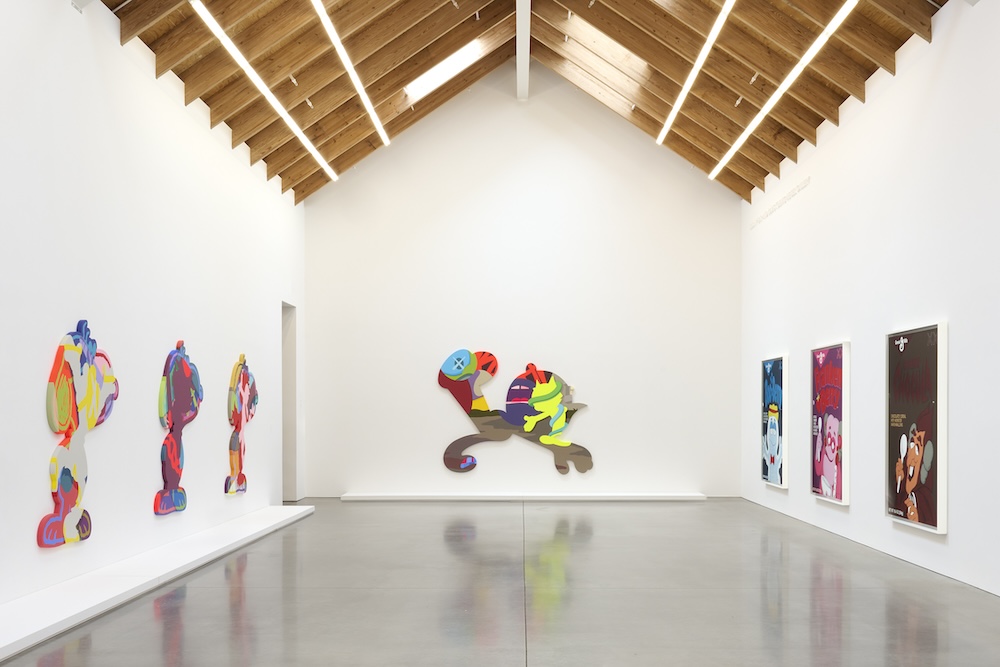 Installation view of KAWS: TIME OFF at the Parrish Art Museum, Water Mill, NY (July 14–October 13, 2024). Photo: Jason Schmidt.