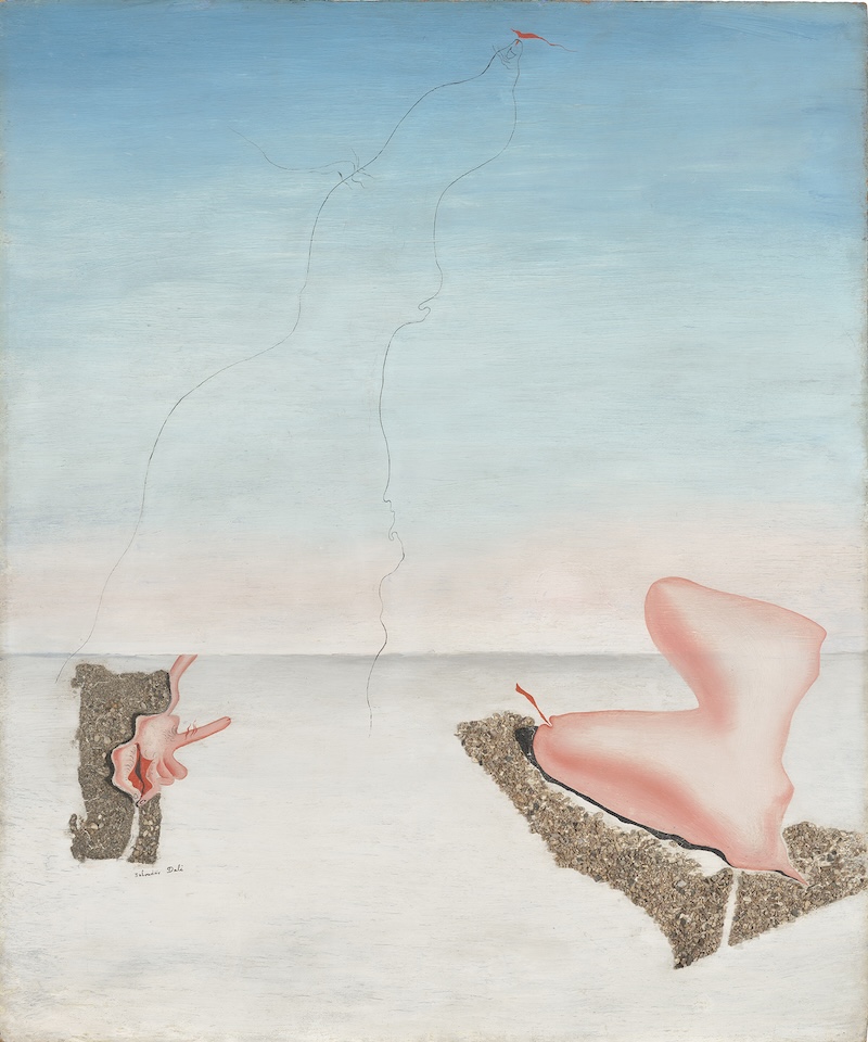 Salvador Dalí, Les désirs inassouvis (Unsatisfied Desires), 1928, oil, sand, and seashells on board. 30 x 24 1/2 in. The Fine Arts Collection, Jan Shrem and Maria Manetti Shrem Museum of Art, University of California, Davis. Fractional gift to the Jan Shrem and Maria Manetti Shrem Museum of Art and the San Francisco Museum of Modern Art from Jan Shrem and Maria Manetti Shrem. © 2024 Salvador Dalí, Gala-Salvador Dalí Foundation/Artists Rights Society (ARS), New York. Photograph: Ben Blackwell.