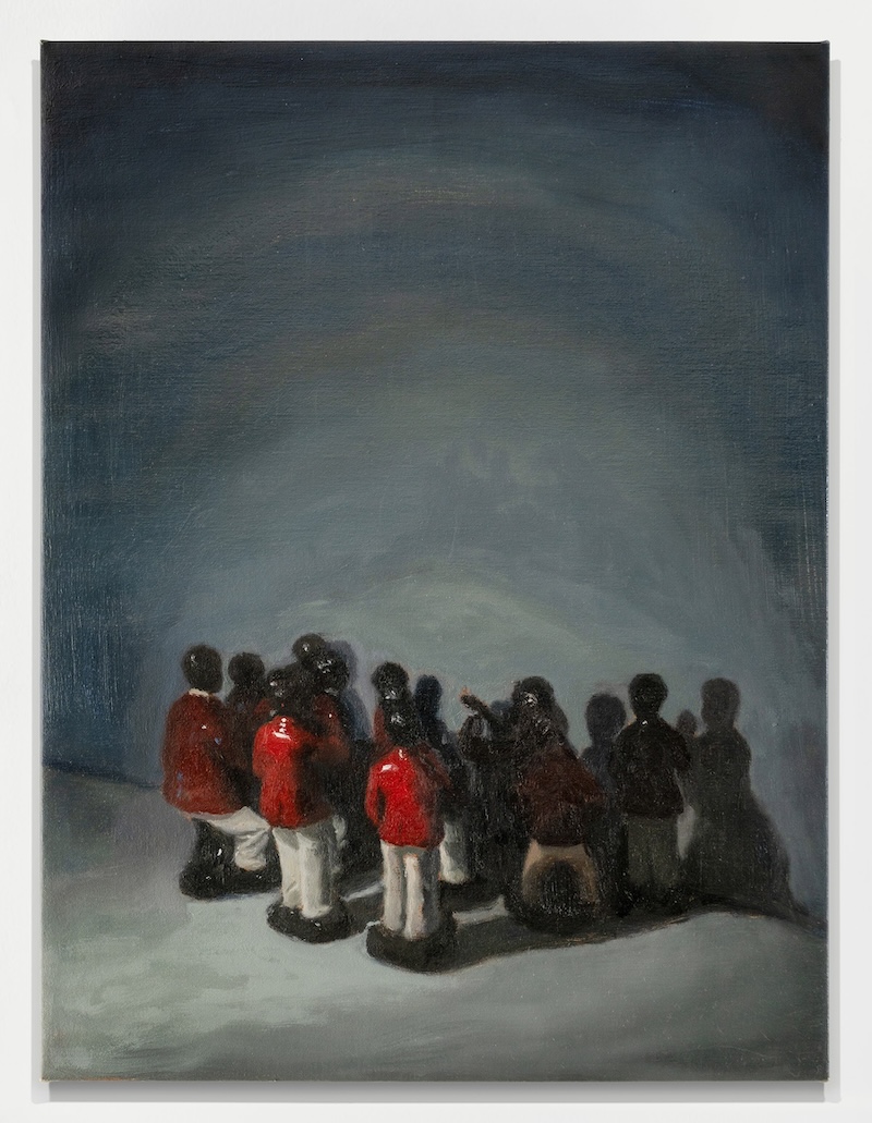 “One Band, One Sound,” 2024 Oil on linen 20 ³⁄₄" x 15 ³⁄₄" x 1 ¹⁄₂" [HxWxD] (52.71 x 40.01 x 3.81 cm) Inventory #REG1010 Courtesy of the artist and Vielmetter Los Angeles Photo credit: Zachary Balber