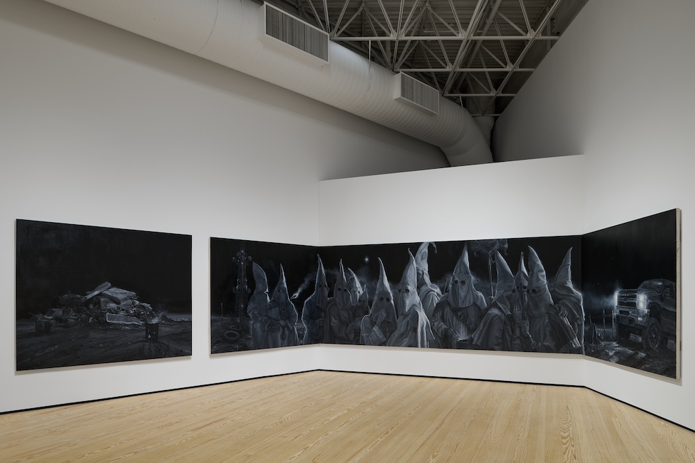 Installation view of Vincent Valdez: Just a Dream… at Contemporary Arts Museum Houston, 2024. Courtesy Contemporary Arts Museum Houston. Image: Peter Molick.