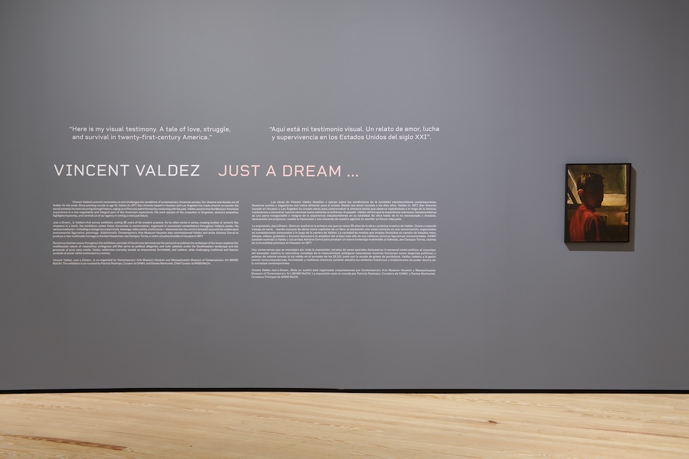 Installation view of Vincent Valdez: Just a Dream… at Contemporary Arts Museum Houston, 2024. Courtesy Contemporary Arts Museum Houston. Image: Peter Molick.