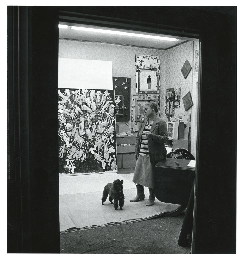 1981 Painting studio with Poppy by Lonnie Wilson