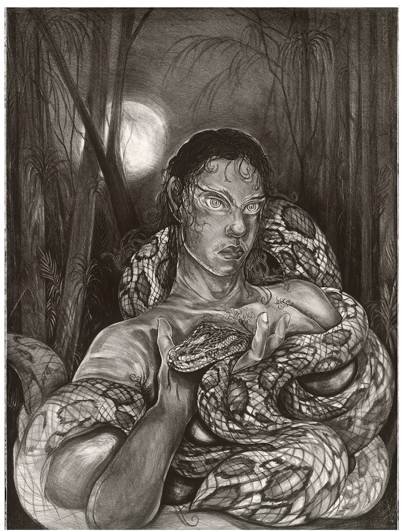 Self portrait after Tiresias, 2024 Lithograph