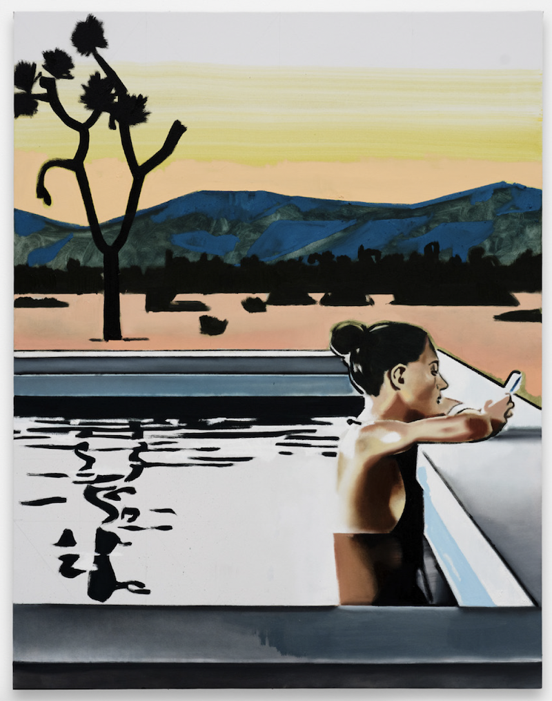 Untitled (Rita in Pool), 2024 Oil on canvas 68 x 50 inches