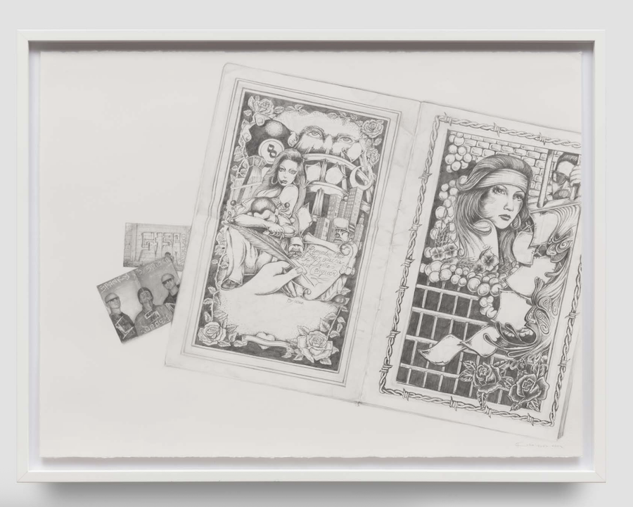 Fotos y recuerdos: El mensaje Graphite on paper 24 x 36 inches 2025 // All images courtesy Charlie James Gallery, Los Angeles and the artist