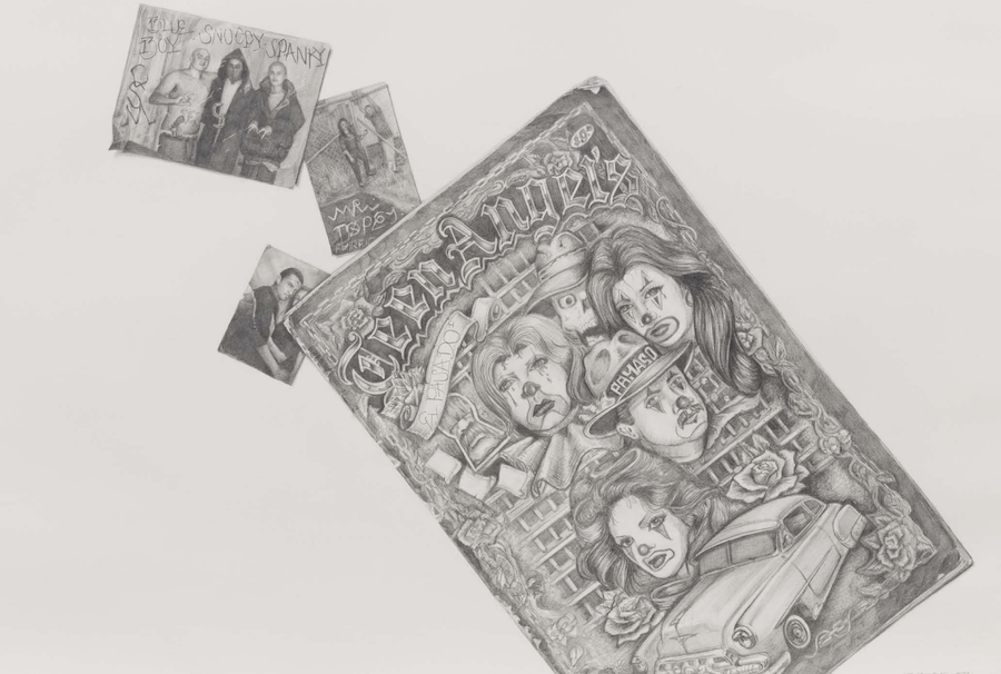 Fotos y recuerdos: El pasado payaso Graphite on paper 24 x 36 inches 2025 // All images courtesy Charlie James Gallery, Los Angeles and the artist