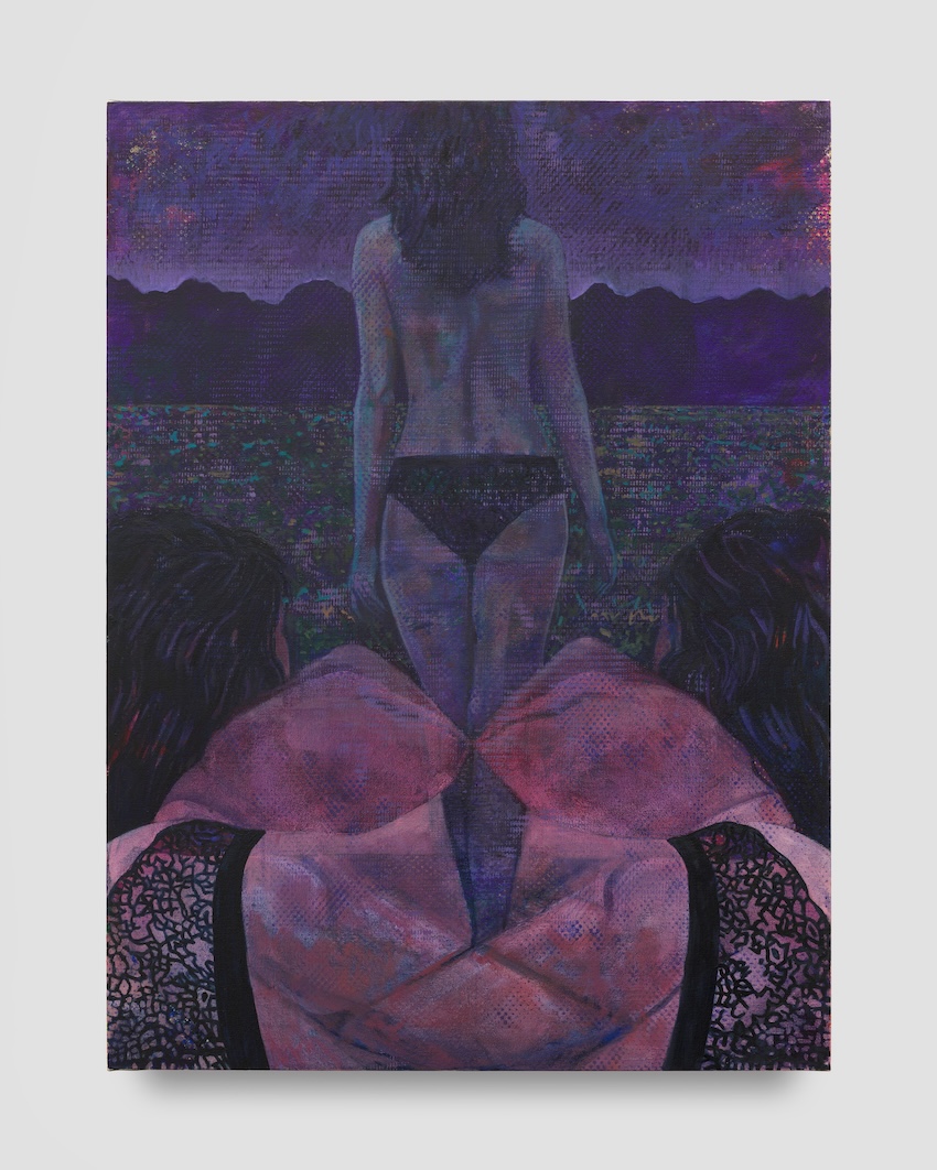 The Room Opened and the Night Poured Through, 2025 Oil on canvas 101.6 × 75.6 cm 