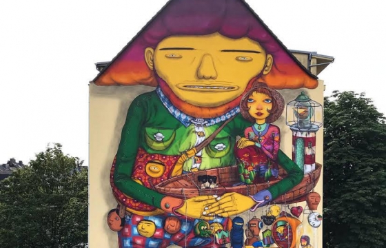 OSGEMEOS Use Their Space Well on New Wall "The Giant of Dusseldorf"