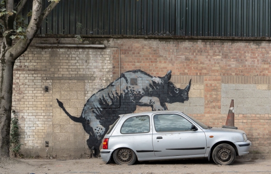 And on Day 8... Banksy Paints a Rhino