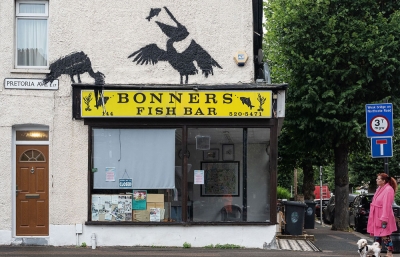 And on Day 5... Banksy Paints Two Pelicans on a Fish and Chip Shop image