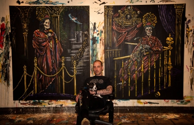 Wes Lang Brings "The Black Paintings" to Damien Hirst's Newport Street Gallery in London